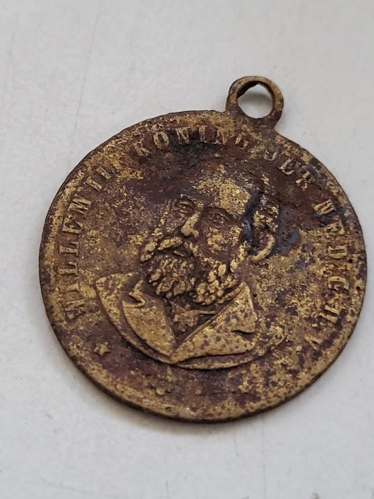 Medaille Willem III 1817-1887 hulde door Amsterdam, Ophalen of Verzenden
