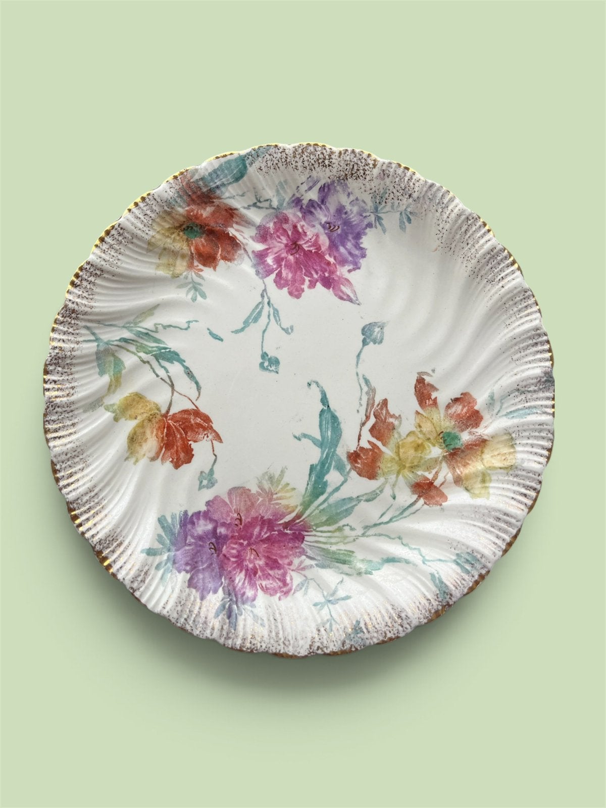 Royal Bonn Duits antiek Jugendstil bloemen bord, Verzenden