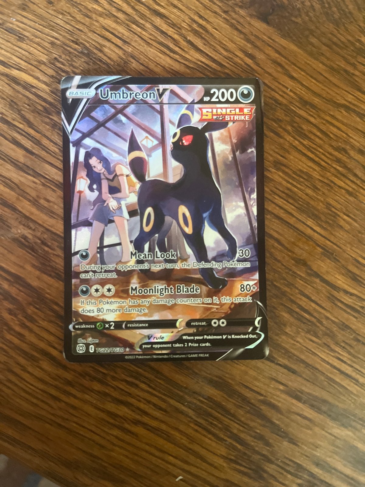 Pokémon Kaart Umbreon V (200 HP) - Single Strike, Ophalen of Verzenden, Zo goed als nieuw, Losse kaart