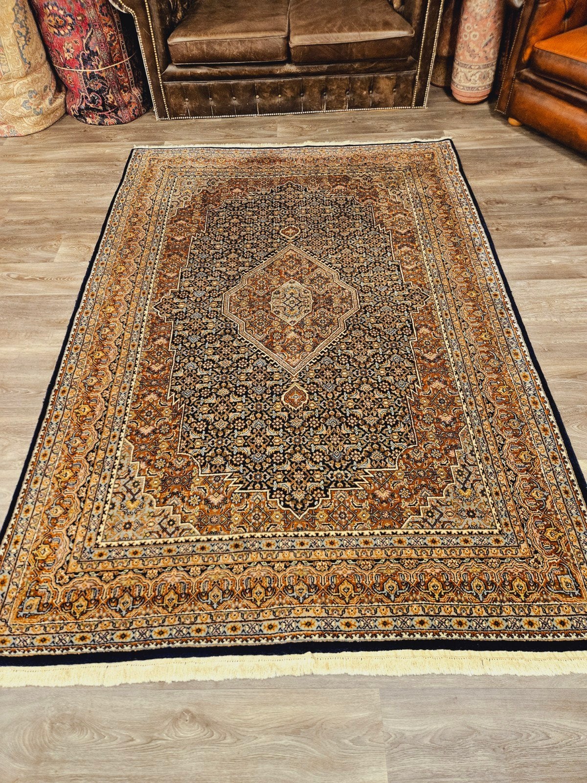 Perzisch Handgeknoopt Bidjar Tapijt. 170 x 250, Perzisch, 150 tot 200 cm, 200 cm of meer, Ophalen of Verzenden