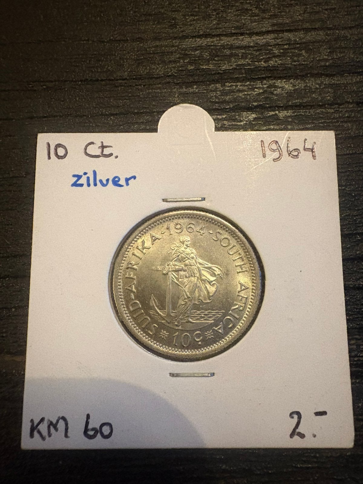 Zilveren 10 Cents Zuid-Afrika 1964 – Laatste Jaar Zilver!, Ophalen of Verzenden