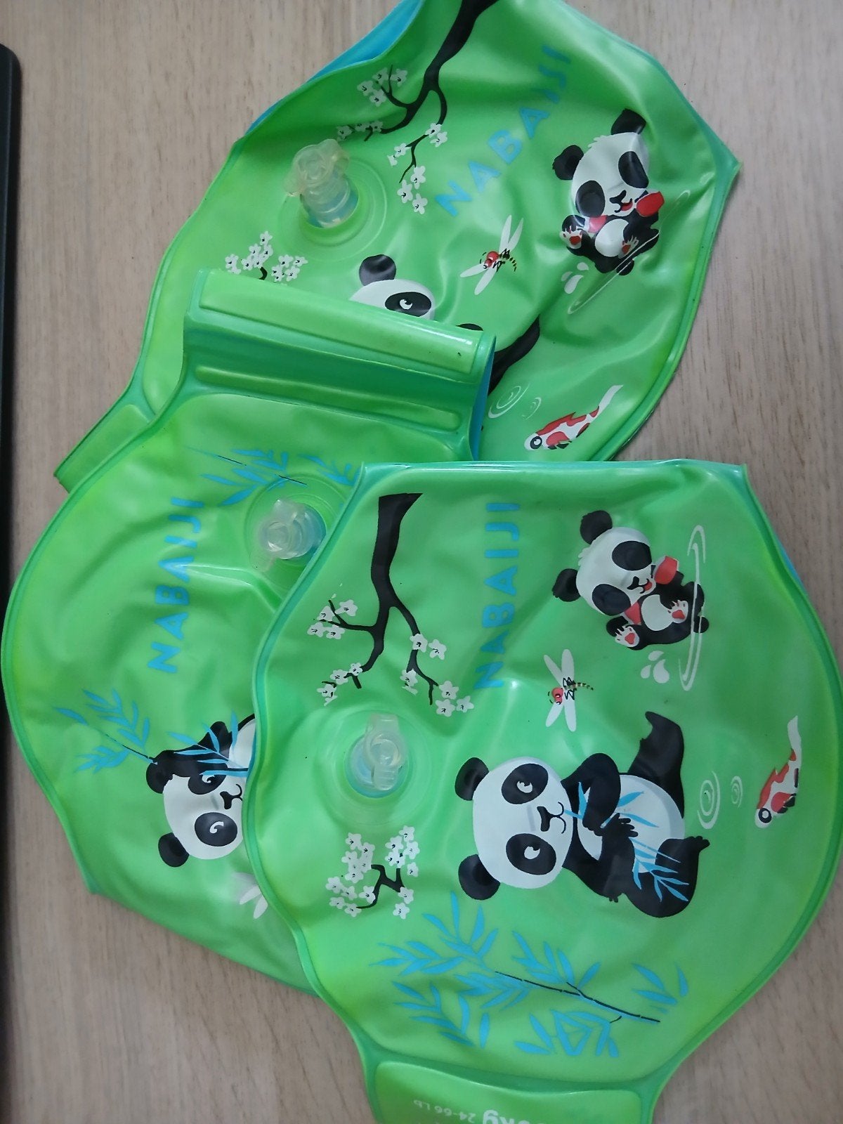Set zwembandjes met panda's (3 stuks) groen, blauw, Nabaiji, Jongen of Meisje, One size, Ophalen of Verzenden