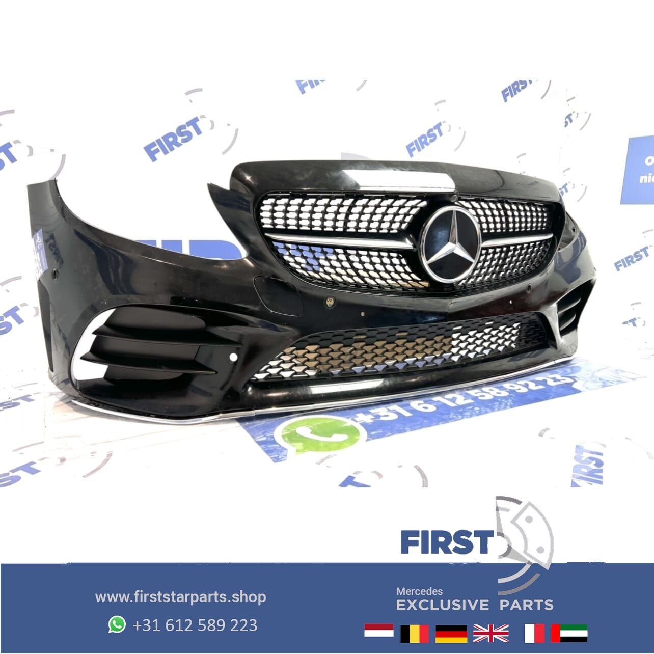 W205 FACELIFT AMG VOORBUMPER + PANAMERICANA GRIL 2019 Merced, Gebruikt, -, Voor, Ophalen of Verzenden