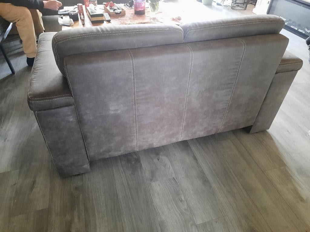 Grijze 2.5-zits bank, Huis en Inrichting, Banken | Bankstellen, Ophalen, Gebruikt, 75 tot 100 cm, Tweepersoons