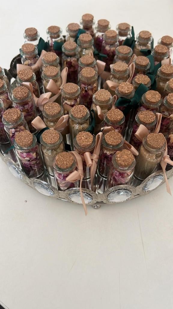 Mini Glazen Flesjes met Gedroogde Bloemen, Ophalen of Verzenden, Nieuw