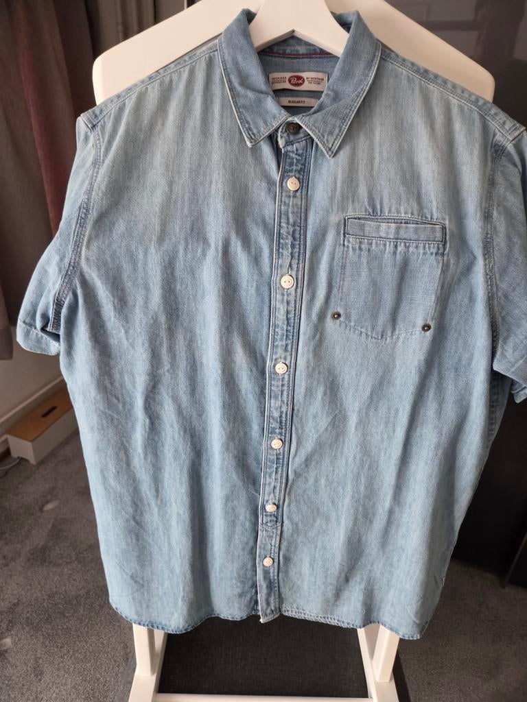 Denim overhemd, Kleding | Heren, Overhemden, Ophalen of Verzenden, Zo goed als nieuw, Blauw