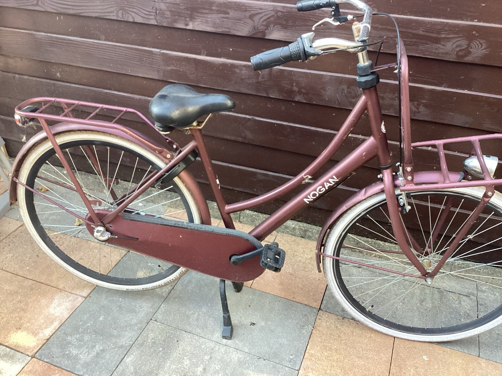 Nogan dames fiets met klein deukje in spatbord, Gebruikt, Velgrem, Versnellingen, 50 tot 53 cm