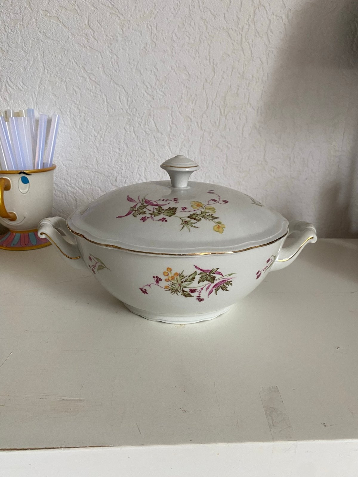 Vintage Kahla soepterrine met bloemmotief, Antiek en Kunst, Ophalen of Verzenden