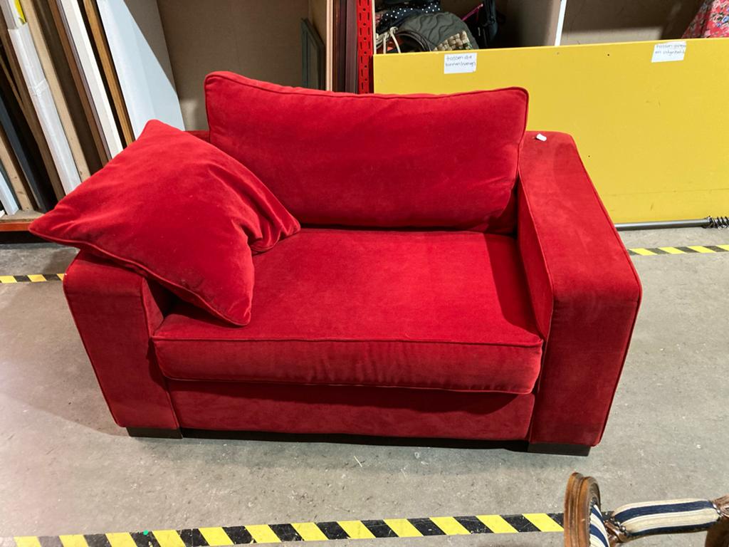 Rode love seat - Comfortabel en stijlvol, Gebruikt, Ikea, 75 tot 100 cm, Ophalen of Verzenden