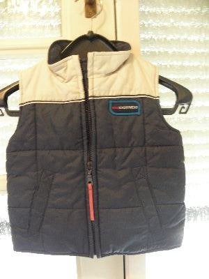 Blauw beige gevoerd bodywarmer jasje PRENATAL 80 prima staat, Kinderen en Baby's, Babykleding | Maat 80, Gebruikt, Ophalen of Verzenden
