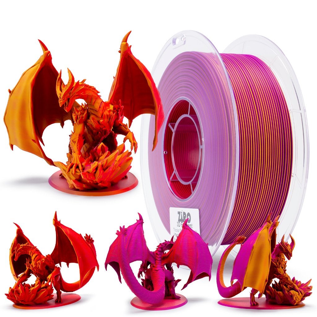 ZIRO Matte PLA Tri-Color Afterglow (1KG), Computers en Software, Ophalen of Verzenden, Nieuw, Filamentrollen