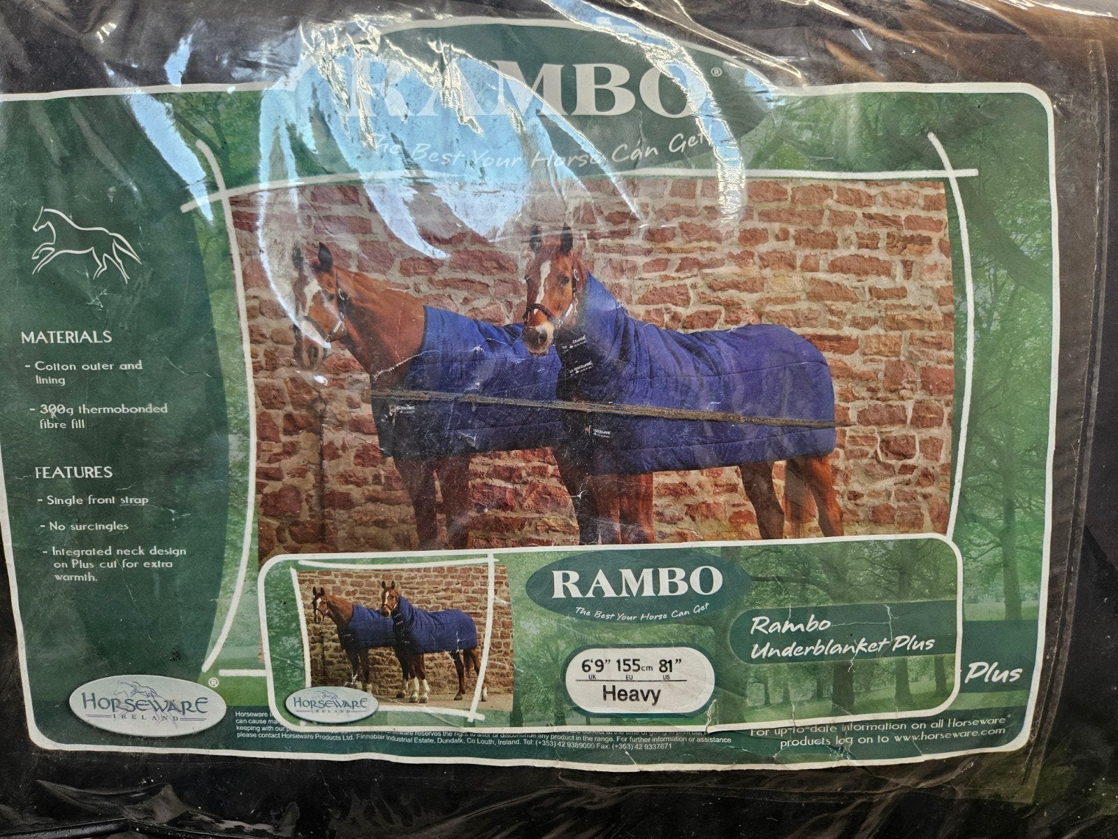Horseware rambo onderdeken met vaste hals, Ophalen of Verzenden, Zo goed als nieuw