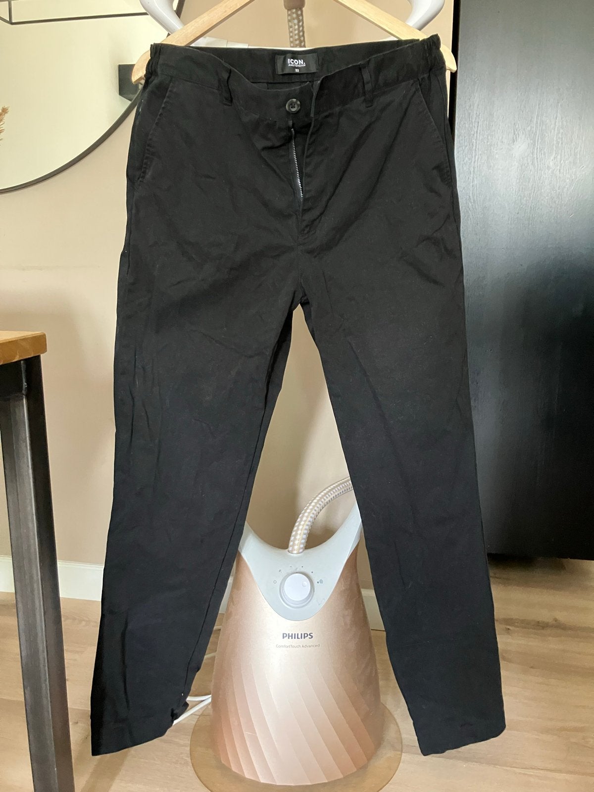 Icon Amsterdam Zwarte Broek Maat 32/32, Ophalen of Verzenden, Zo goed als nieuw, Overige maten, Zwart