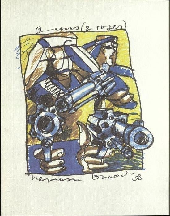 Herman brood litho Guns een Roses vrij bieden, Ophalen of Verzenden