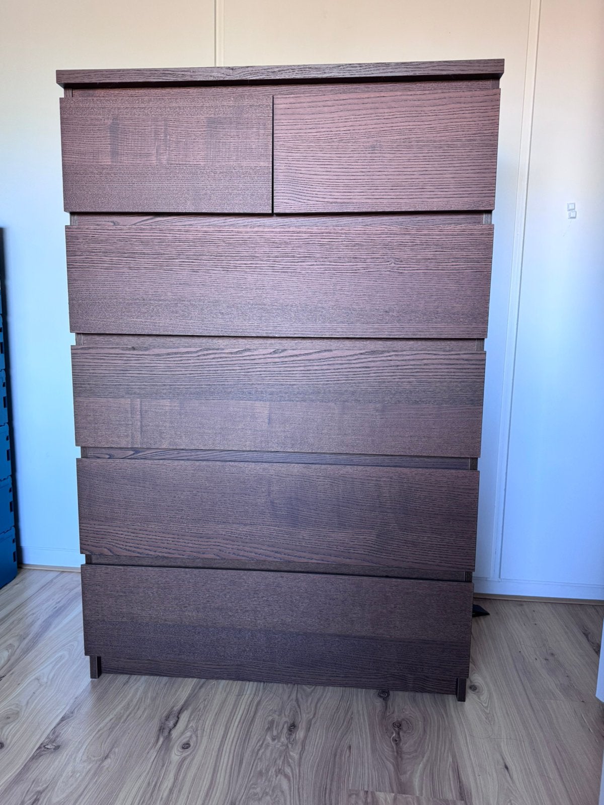 Ikea Malm ladekast (6 lades) – Donkerbruin, Ophalen, 5 laden of meer, 50 tot 100 cm, Zo goed als nieuw