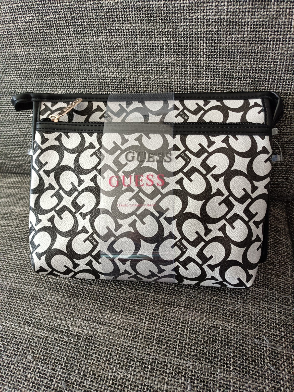Nieuwe Guess tasjes zwart/wit met logo print, Ophalen of Verzenden, Nieuw, Zwart, Schoudertasje