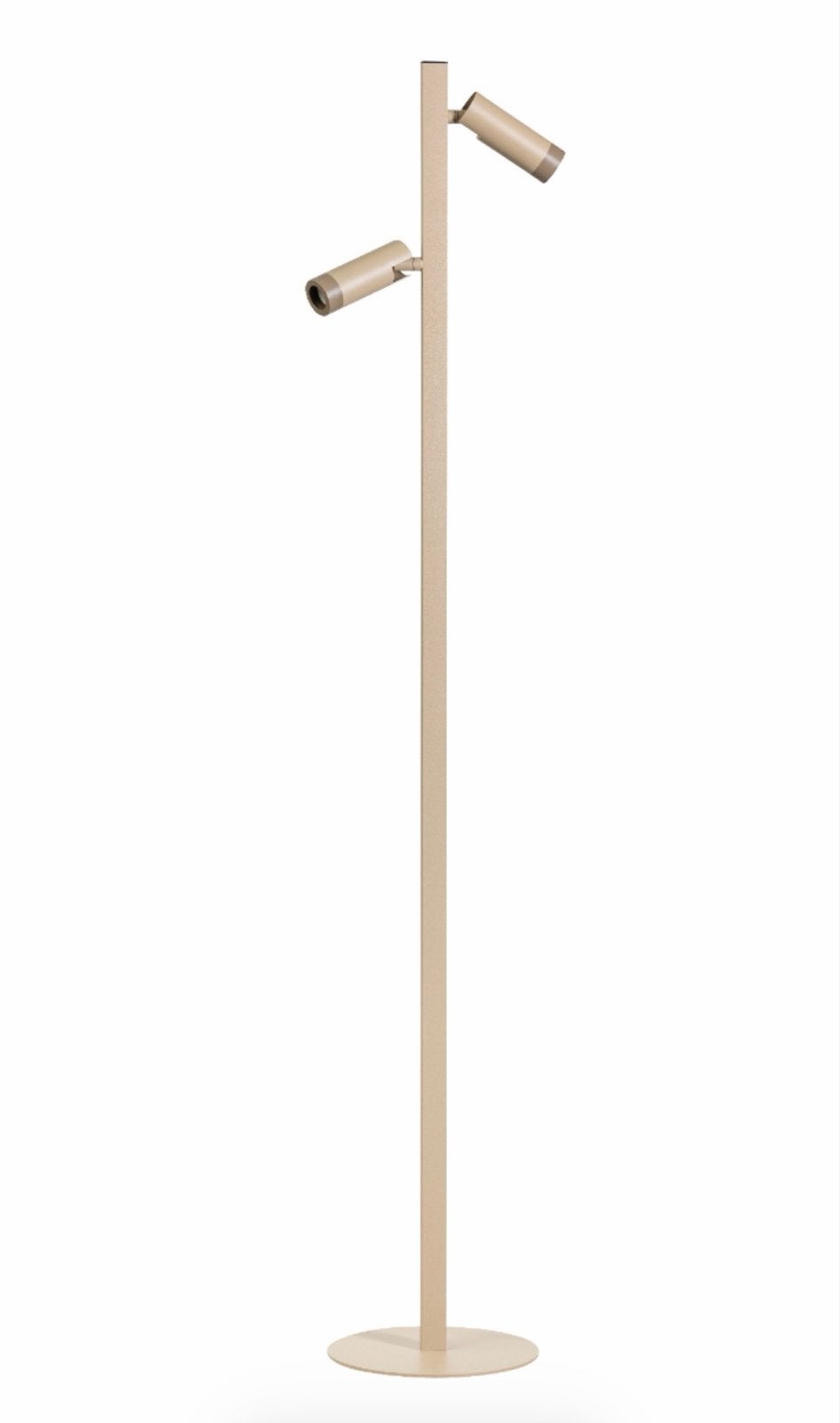 Nieuwe ETH vloerlamp zandkleur met 2 dimbare spots, Ophalen of Verzenden, Nieuw, Metaal, 100 tot 150 cm