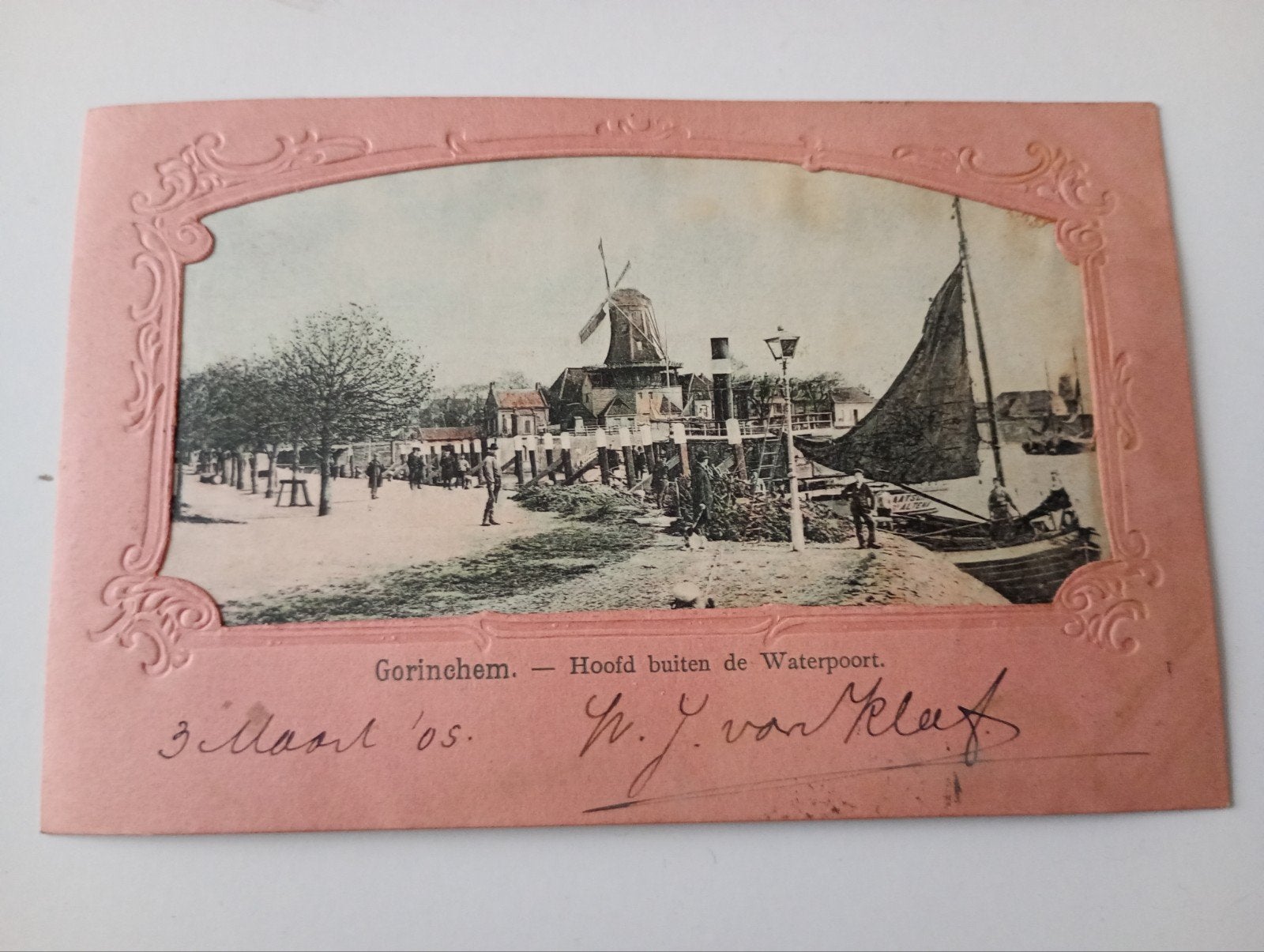 Gorinchem Hoofd met Molen en Scheepvaart 1905, Verzamelen, Ophalen of Verzenden, Voor 1920, Gelopen, Zuid-Holland