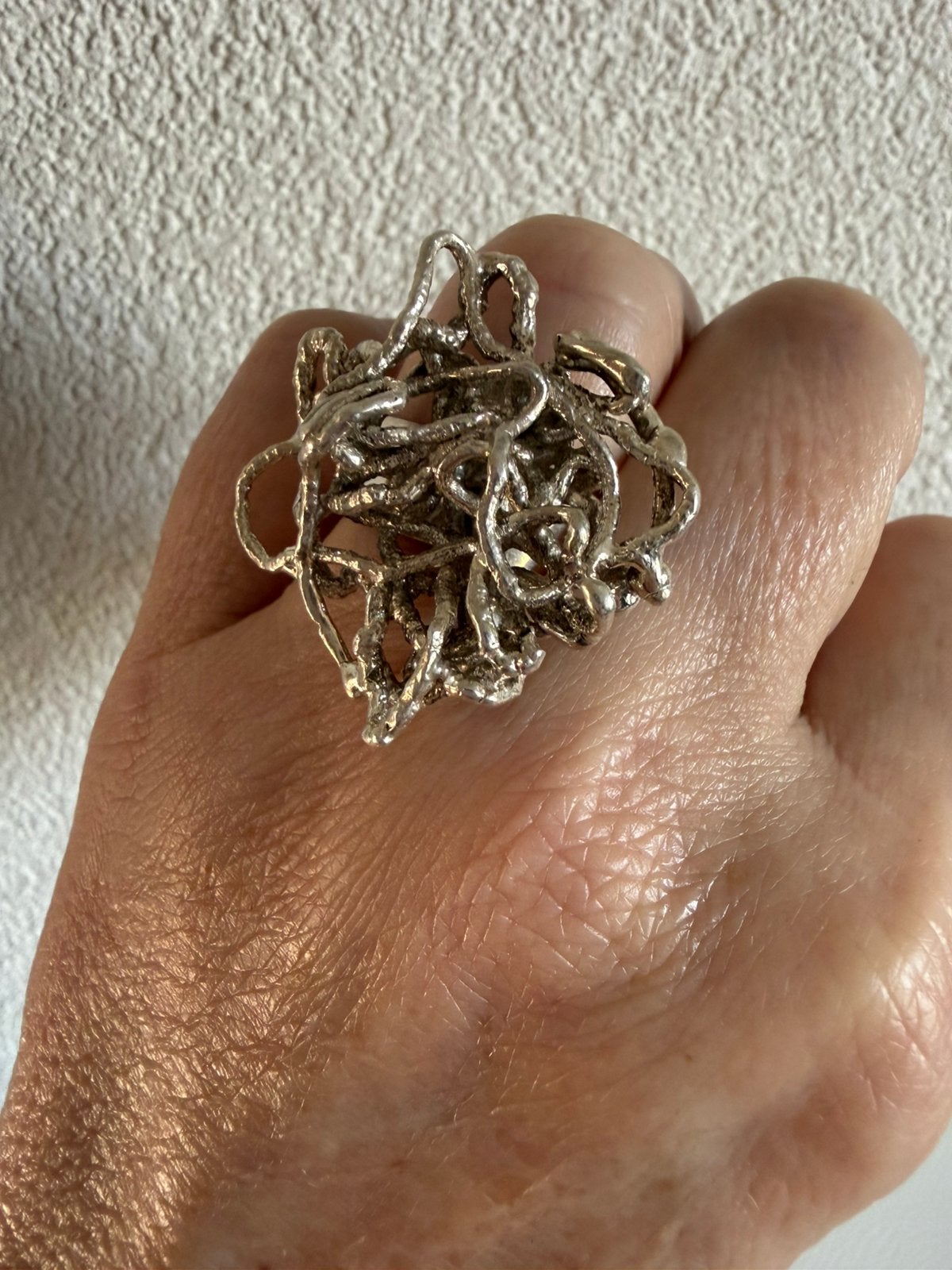 H107/Prachtige PETER VON POST zilveren ring ZWEDEN, 18 tot 19, Gebruikt, Verzenden, X