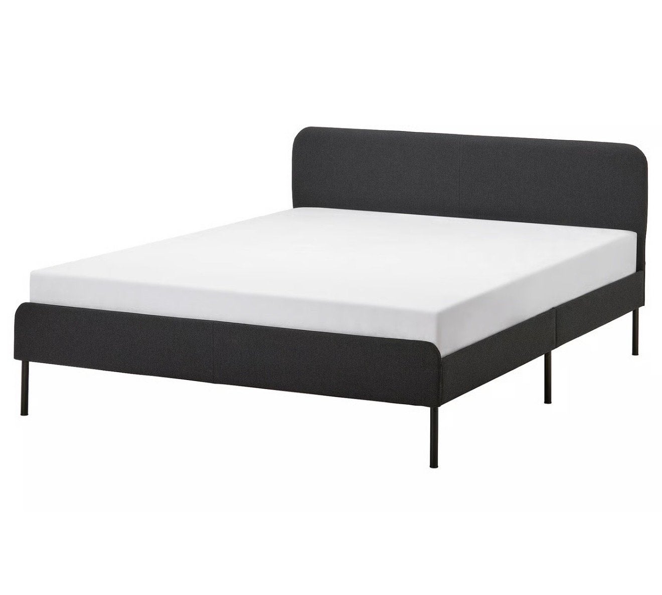 IKEA SLATTUM bedframe - Leer, Ophalen, Overige materialen, Gebruikt, Zwart