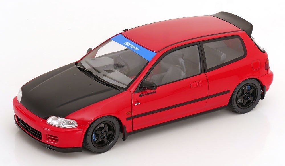 Honda Civic EG6 "Spoon" 1991 Rood / Matzwart 1-18 Solido, Solido, Tschuiten@hotmail.com, Auto, Solido