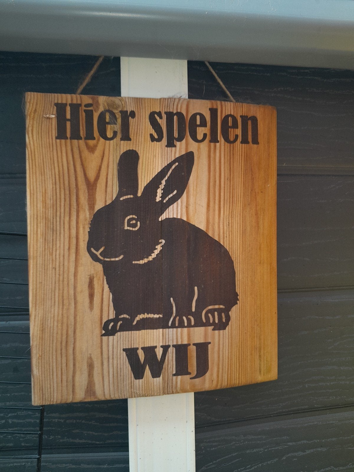 Decoratie bord konijn, Ophalen, Zo goed als nieuw