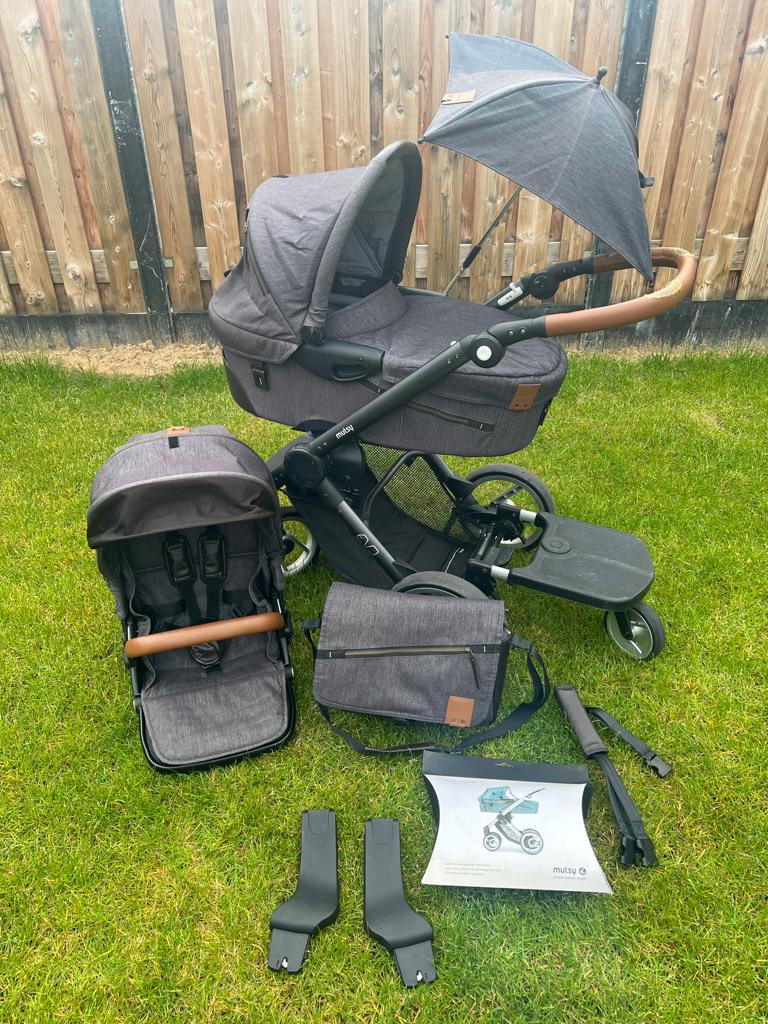 Kinderwagen Mutsy Evo complete set - industrial rock, Ophalen, Gebruikt, Combiwagen, Mutsy