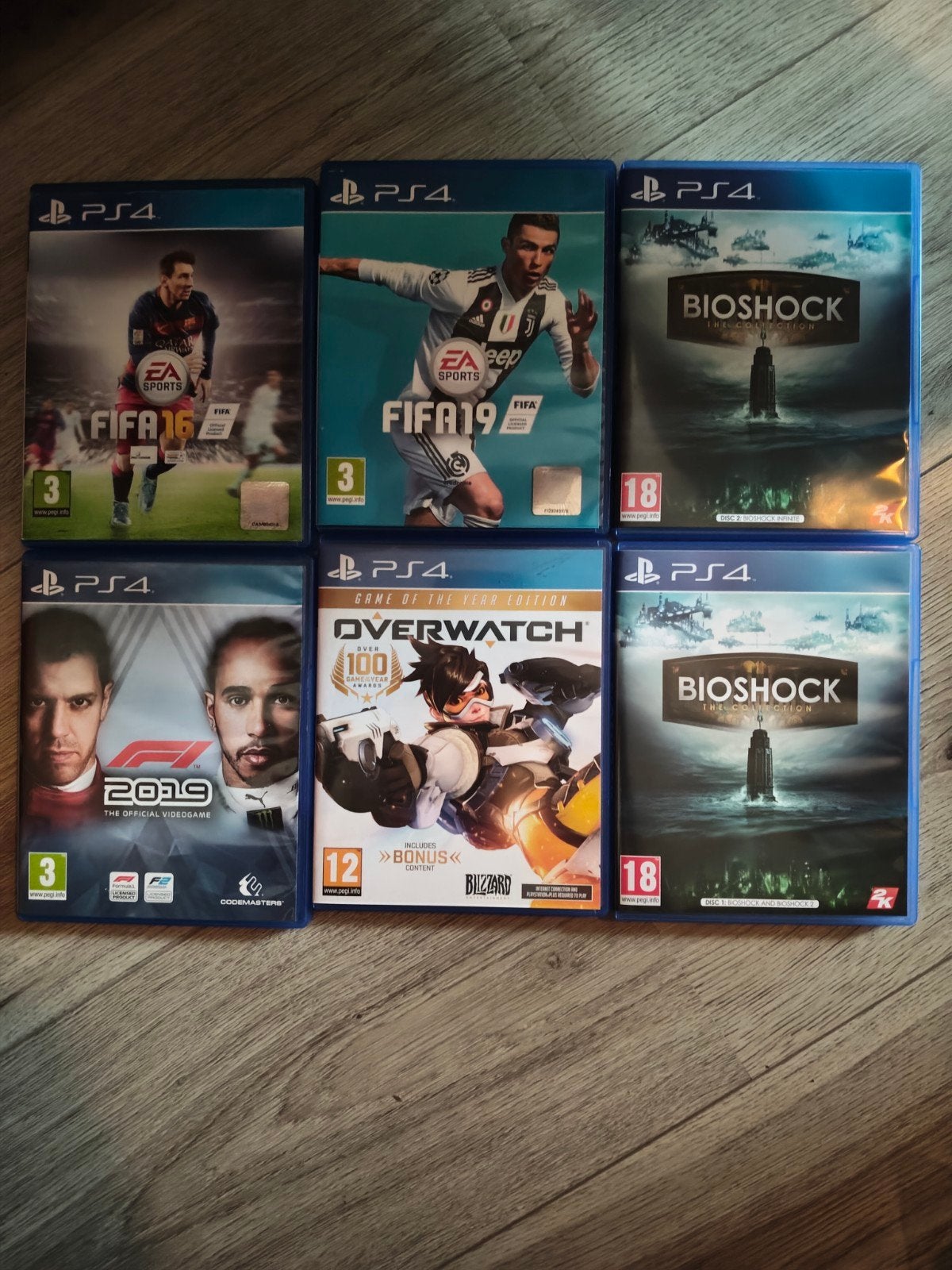 overwatch, f1 2019, Fifa 16,19 bioschock ps4, Spelcomputers en Games, 1 speler, Ophalen of Verzenden, Zo goed als nieuw, Vanaf 3 jaar