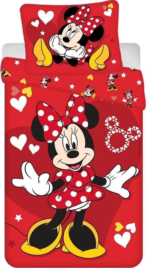 Minnie Mouse Dekbedovertrek - 140x200 cm - Katoen - Disney, Meisje, Dekbedovertrek, Nieuw, Ophalen of Verzenden