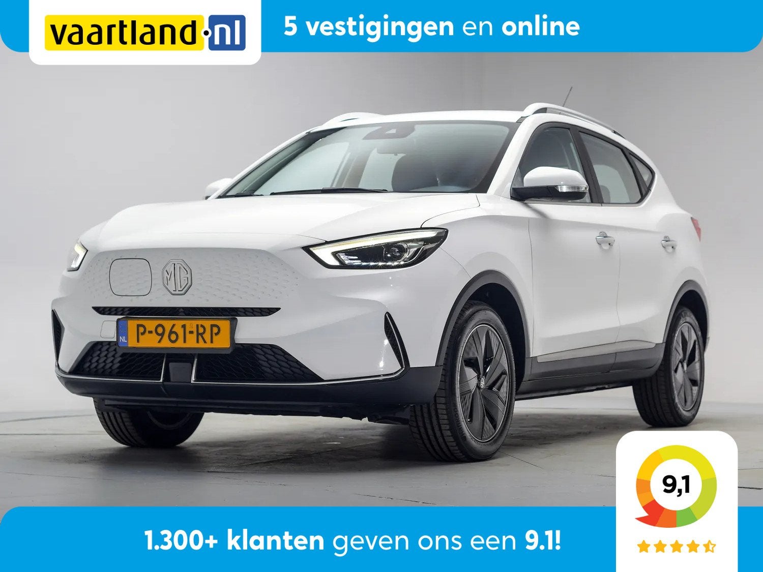 MG ZS EV Comfort 50 kWh [ LED Adapt.cruise Navi Stoelverwarm, Auto's, MG, 0 cilinders, Gebruikt, ZS, Wit