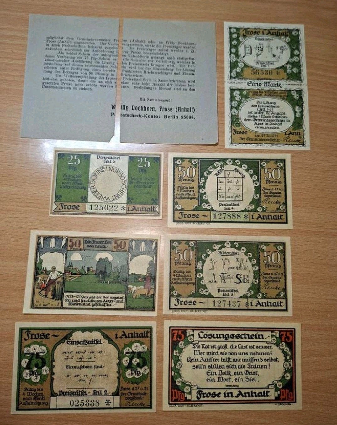 Duits Notgeld Frose Noodgeld, Ophalen of Verzenden, Duitsland