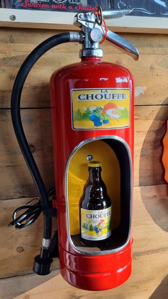 Mooie LA CHOUFFE brandblusser met ledverlichting, Ophalen of Verzenden, Nieuw, Reclamebord, Plaat of Schild, Overige merken