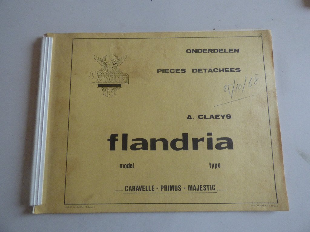 FLANDRIA ONDERDELENLIJST CARAVELLE - PRIMUS - MAJESTIC, Ophalen of Verzenden, Gebruikt
