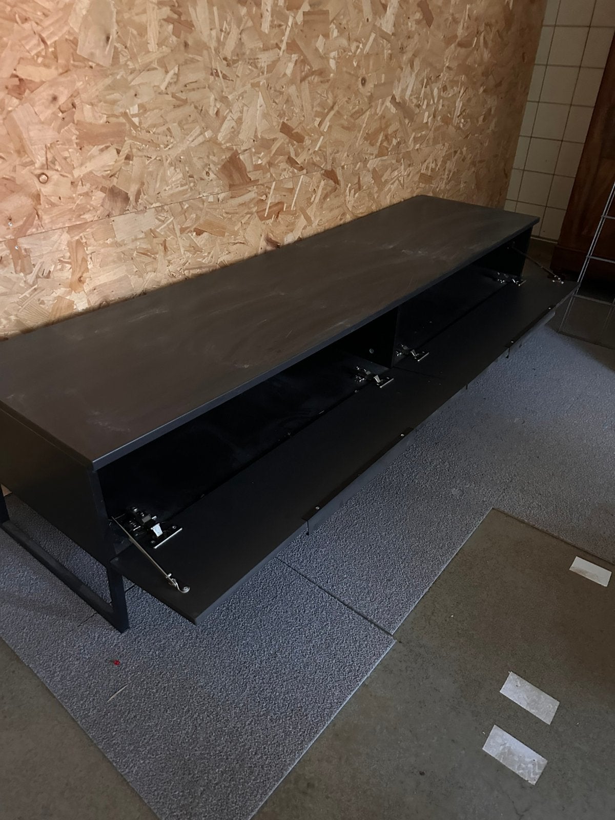 Zwart tv meubel, Ophalen, Gebruikt