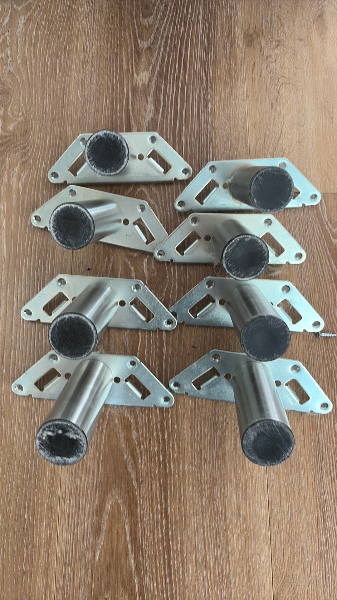 IKEA bedframe poten (8 st, incl bevestiging), Ophalen, Zo goed als nieuw, Rvs, Overige typen