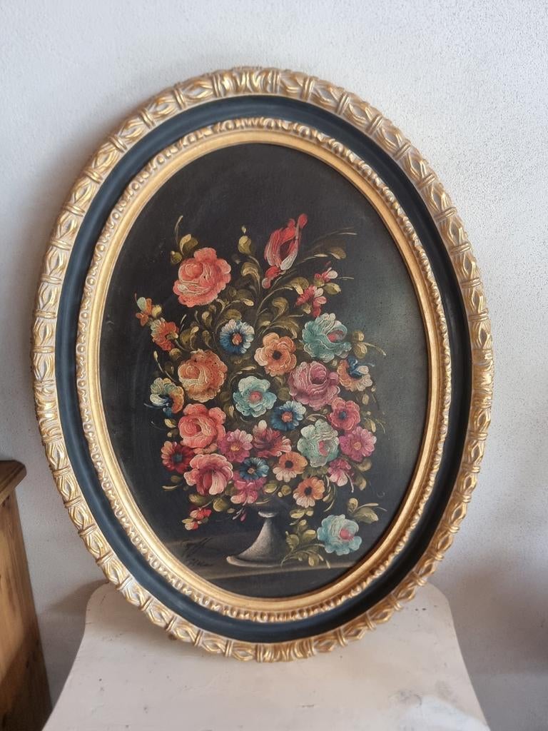Olieverf schilderij bloemen stilleven M4 * schapenweide, Ophalen