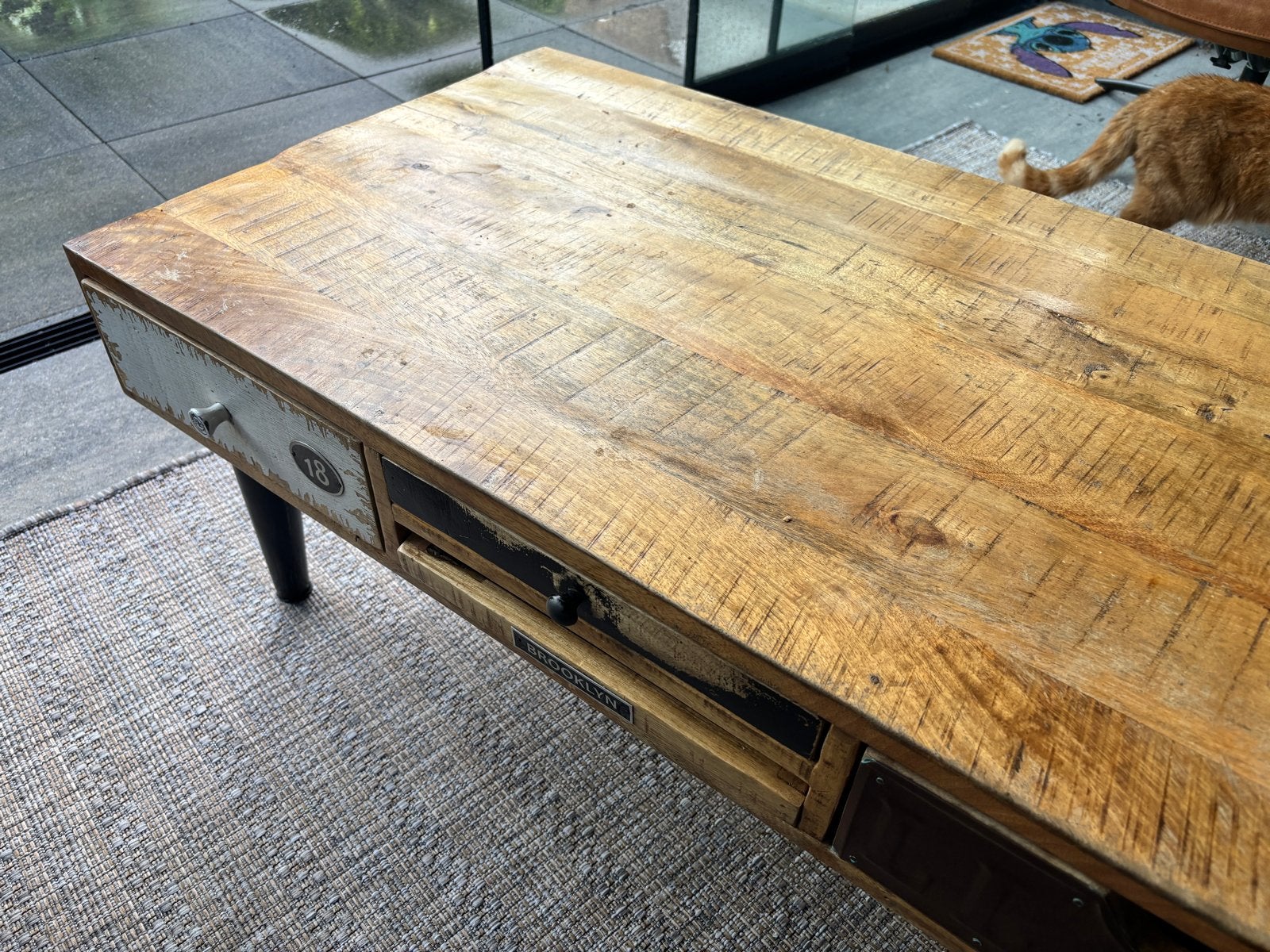 Salontafel 120x60 cm met lades, 46 cm hoog, Huis en Inrichting, Ophalen, Gebruikt, 100 tot 150 cm, 50 tot 100 cm