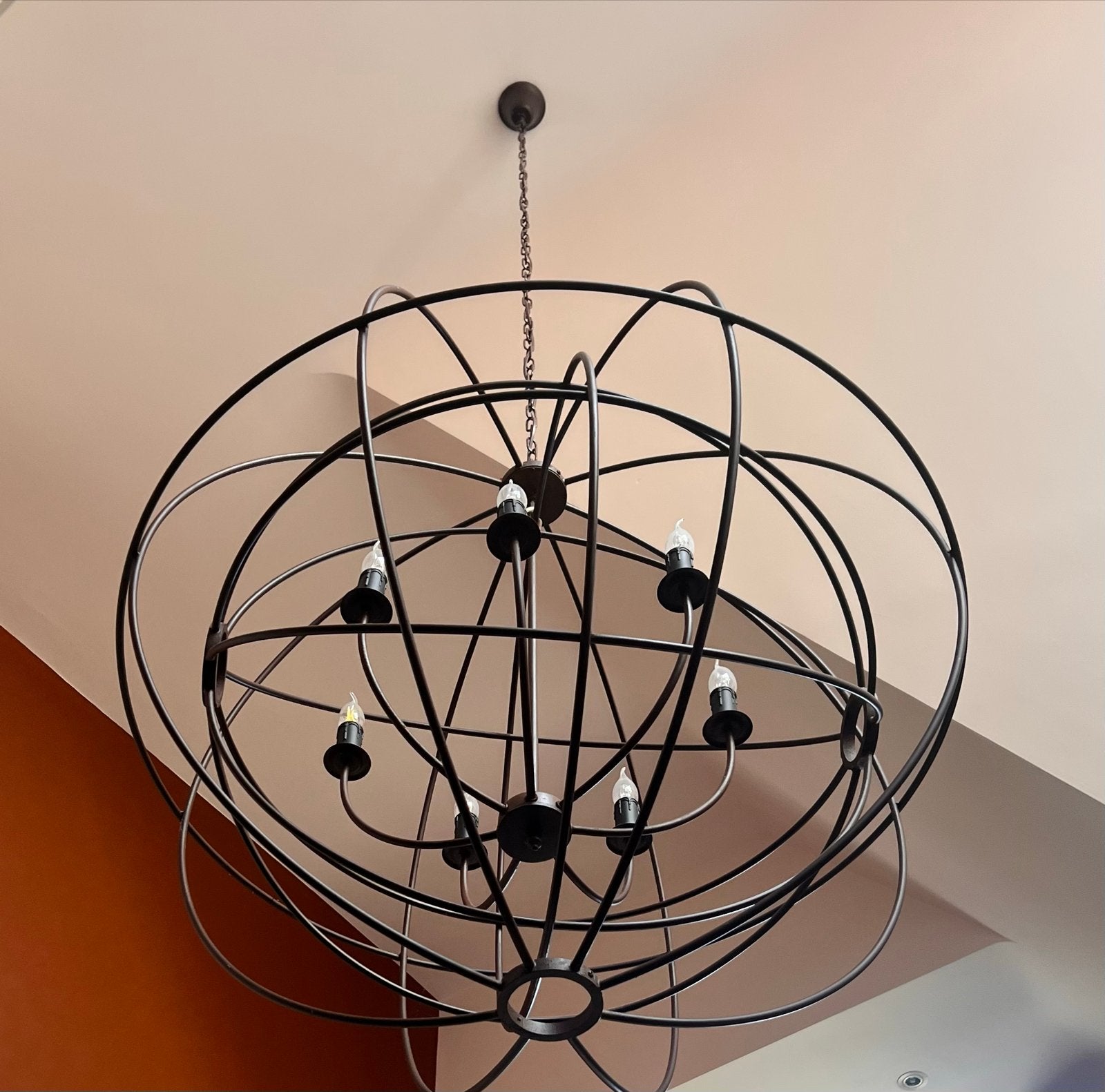 Design Kroonluchter met Dubbele Bol en 7 Lampjes