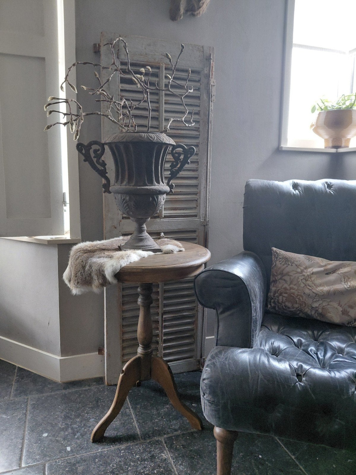 Landelijk, stoer, sober, brocante wijntafeltje, Huis en Inrichting, Ophalen, Zo goed als nieuw, Hout