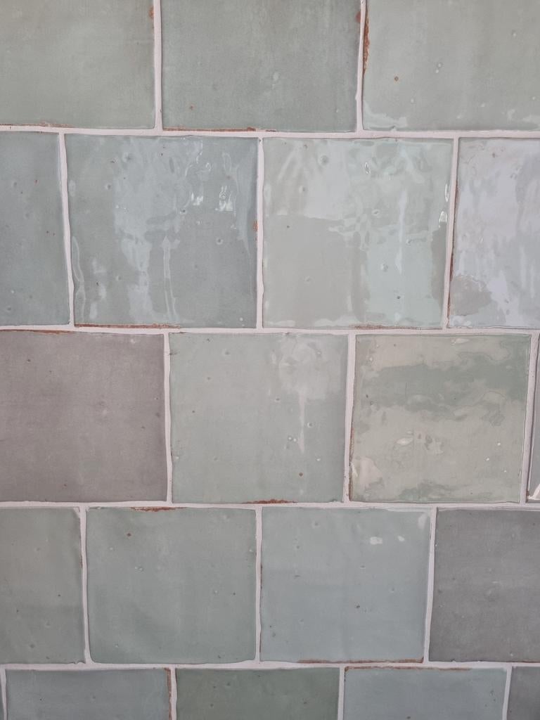 Porseleine mint groene spaanse vintage wandtegels 11.5x11.5, Ophalen, Overige materialen, Wandtegels, Nieuw