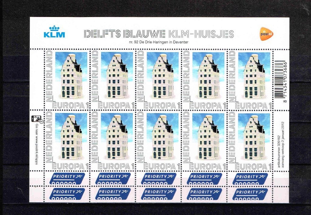 KLM Huisje Persoonlijke zegels 2012 vel / 63.2, Postzegels en Munten, Postzegels | Nederland, Verzenden, Na 1940, Postfris