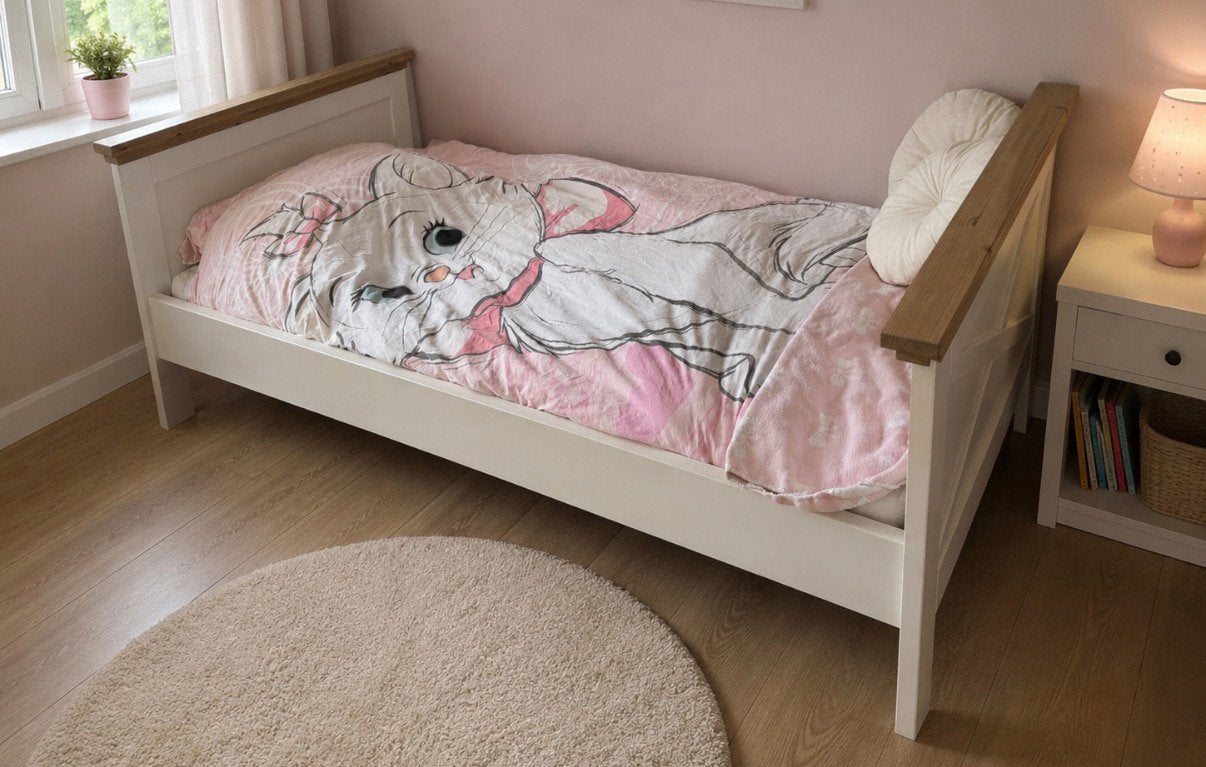 Één persoons/ Kinderbed 90x200, Ophalen, 85 tot 100 cm, Zo goed als nieuw, Matras