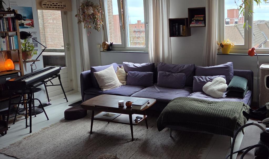 Velvet paarse bankhoes Ikea Soderhamn zgan, Huis en Inrichting, Banken | Complete zithoeken, Ophalen of Verzenden, Zo goed als nieuw