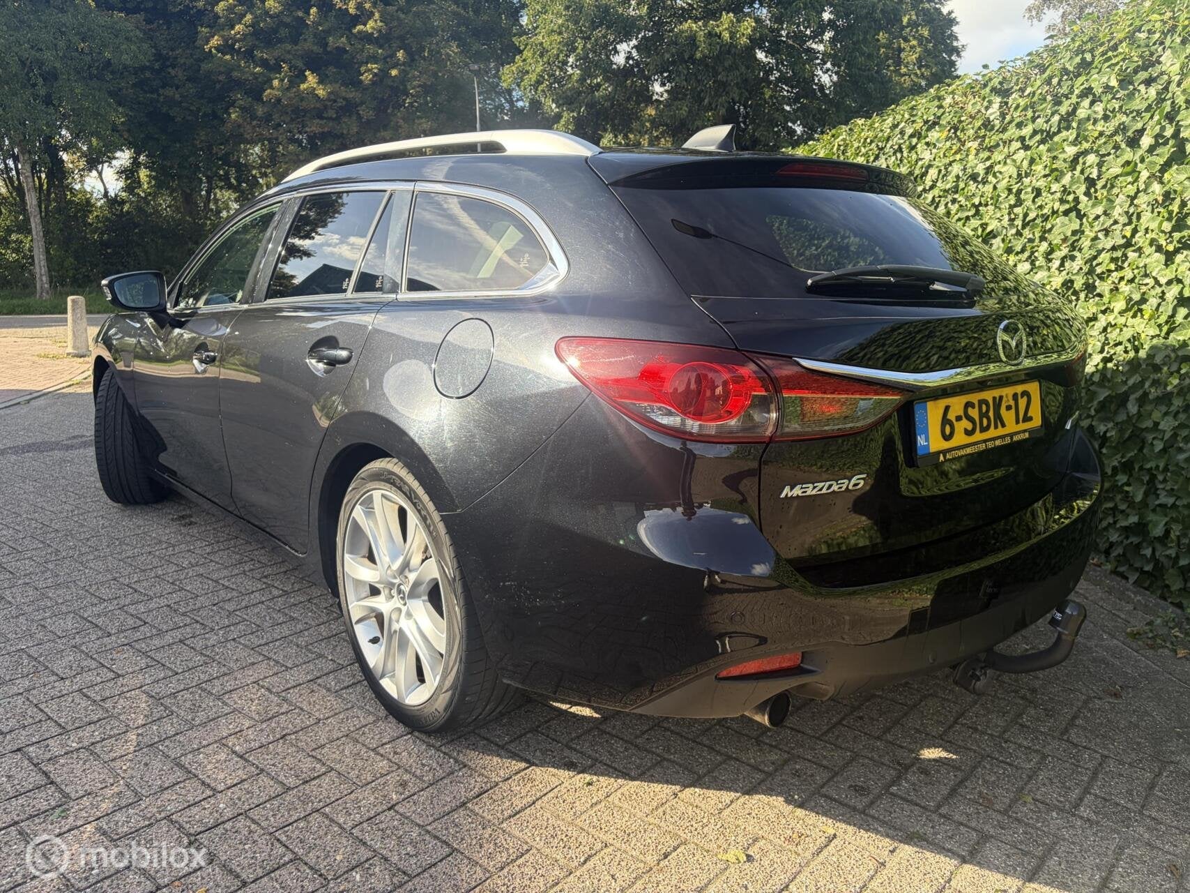 Mazda 6 Sportbreak 2.2D HP GT-M AUTOMAAT / LEDER / NAVI / CL, Auto's, Euro 5, 730 kg, Gebruikt, Zwart
