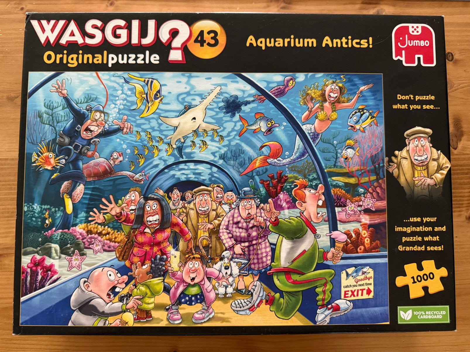 Wasgij? Original puzzel 43 aquarium antics, Ophalen of Verzenden, 500 t/m 1500 stukjes, Zo goed als nieuw, Legpuzzel