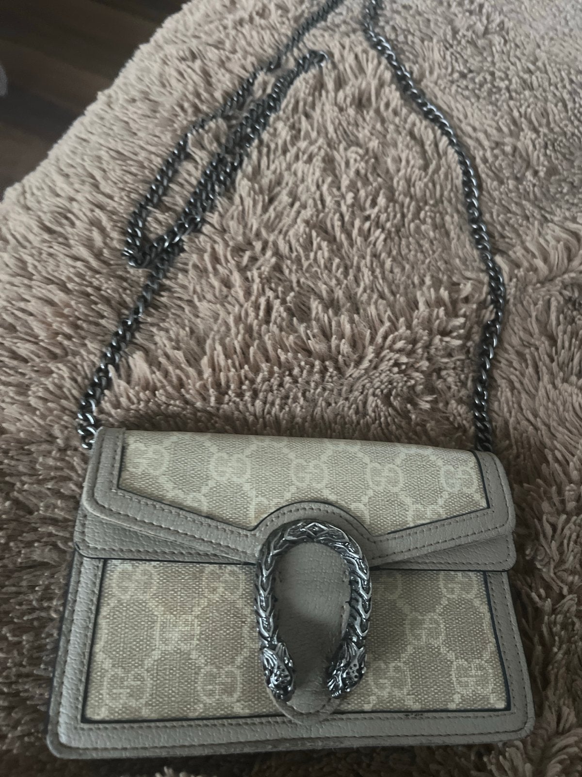 Gucci Dionysus Super Mini Tasje - Beige/Grijs, Ophalen of Verzenden, Zo goed als nieuw, Beige, Schoudertasje