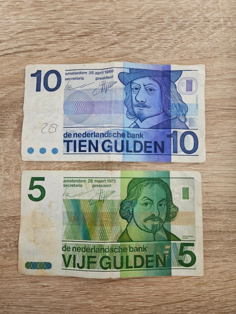 5 en 10 gulden Nederland set, Ophalen of Verzenden, 10 gulden, Setje