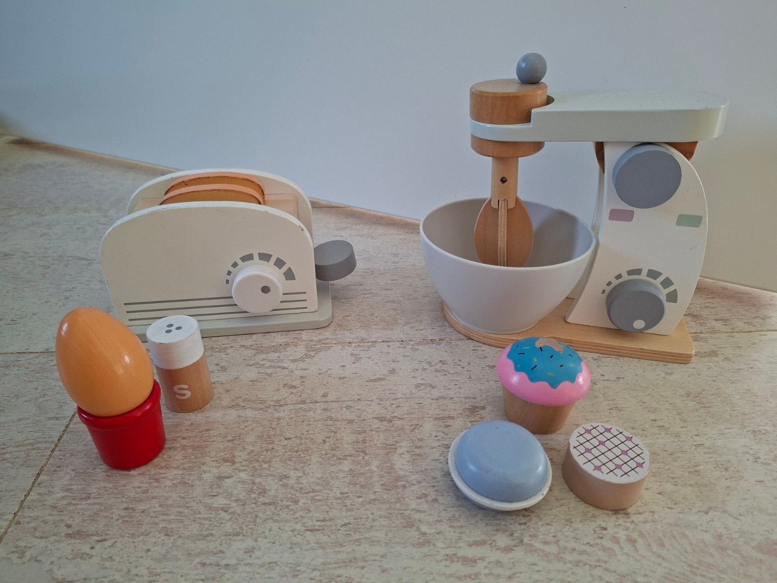 Houten speelset voor keukentje, Ophalen of Verzenden, Gebruikt, Overige typen