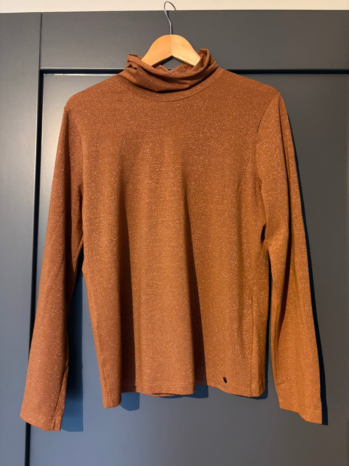 Roestbruine top vak MarcCain maat 5 te koop met glitter, Bruin, Verzenden, Maat 46/48 (XL) of groter, Zo goed als nieuw