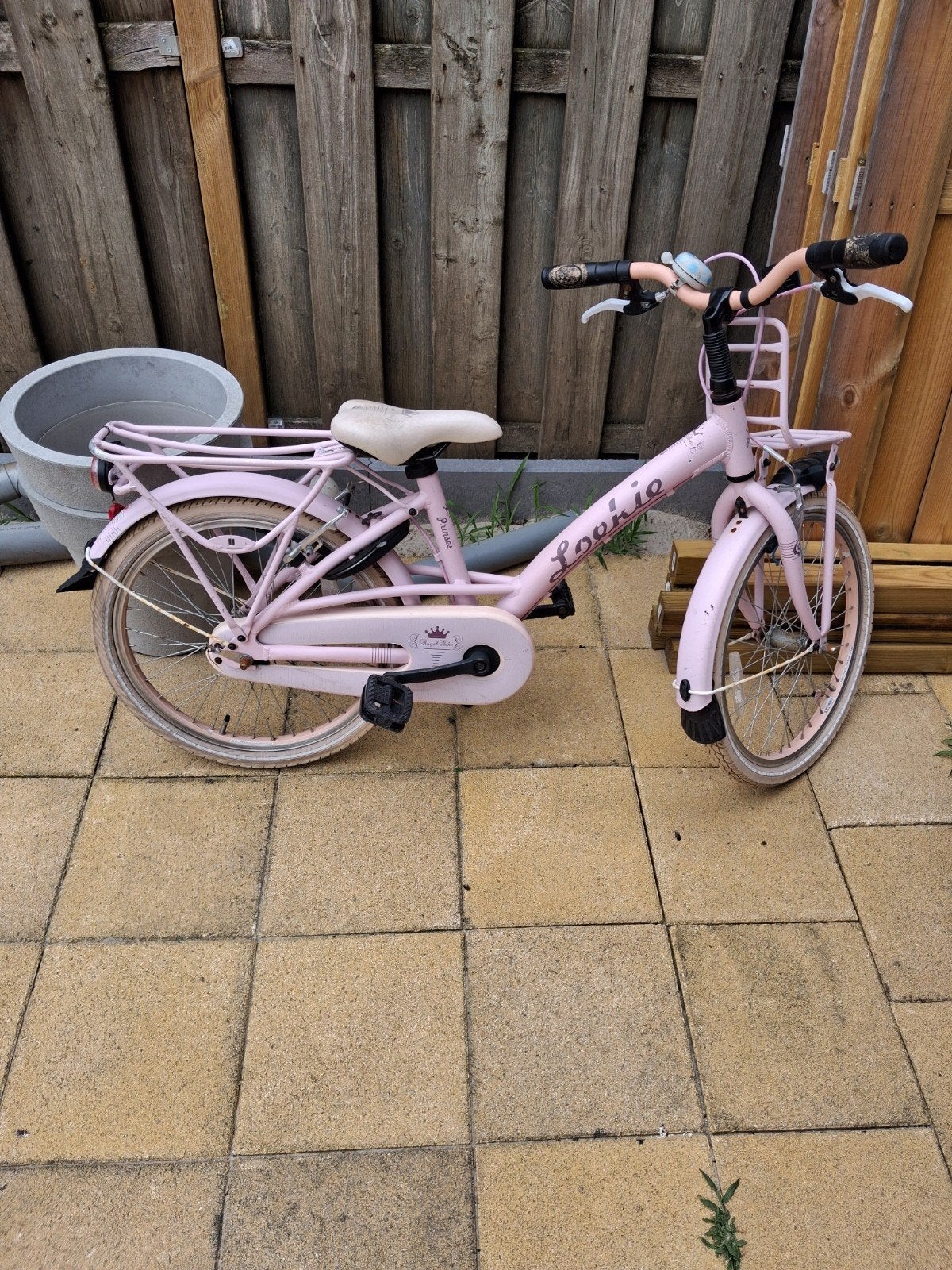 Roze kinderfiets Lookie, 20 inch, met voordrager, Ophalen